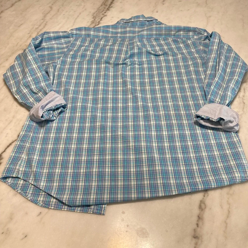Izod Men's‎ Casual Blue Checkered Shirt